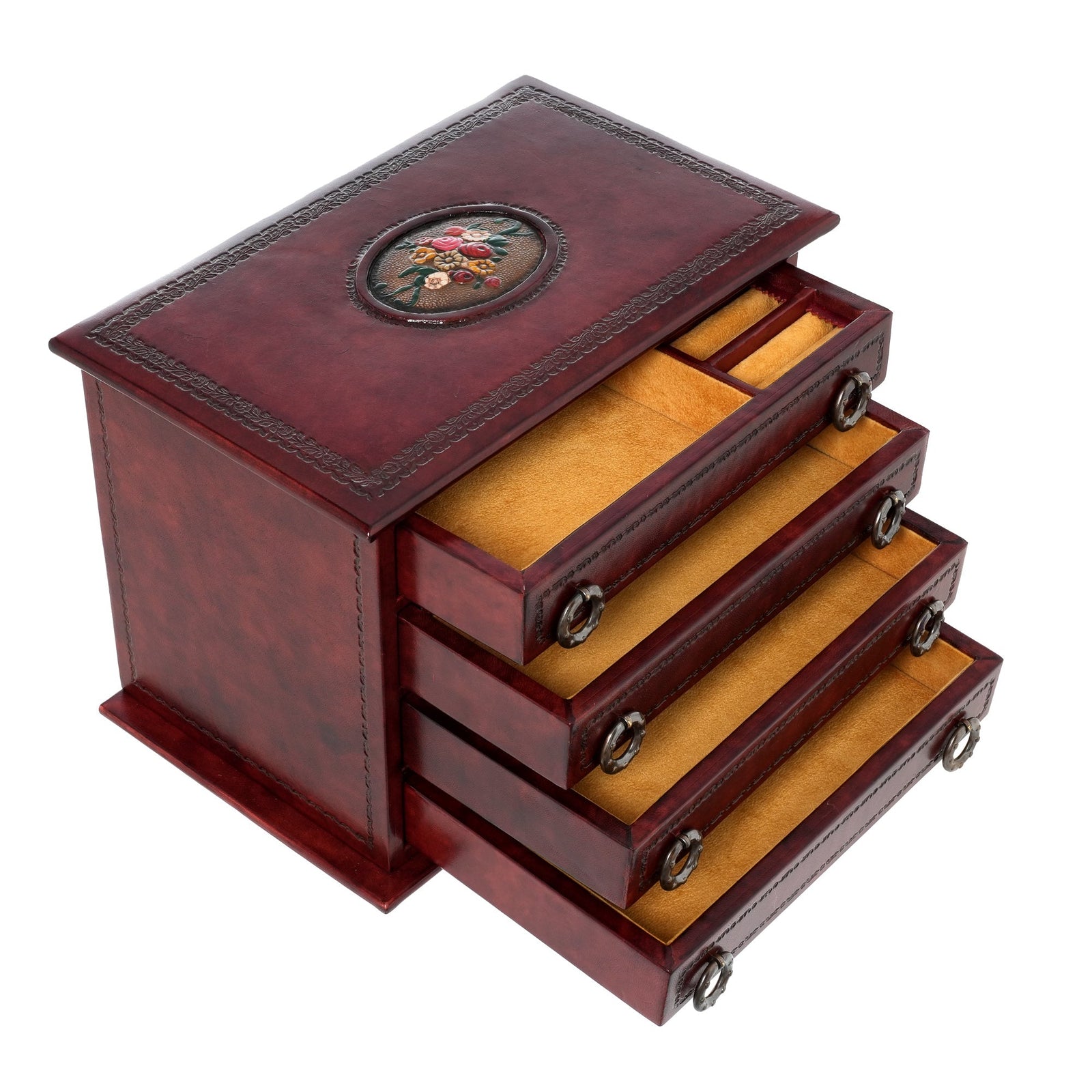 mobiletto 4 cassetti fiori decorati