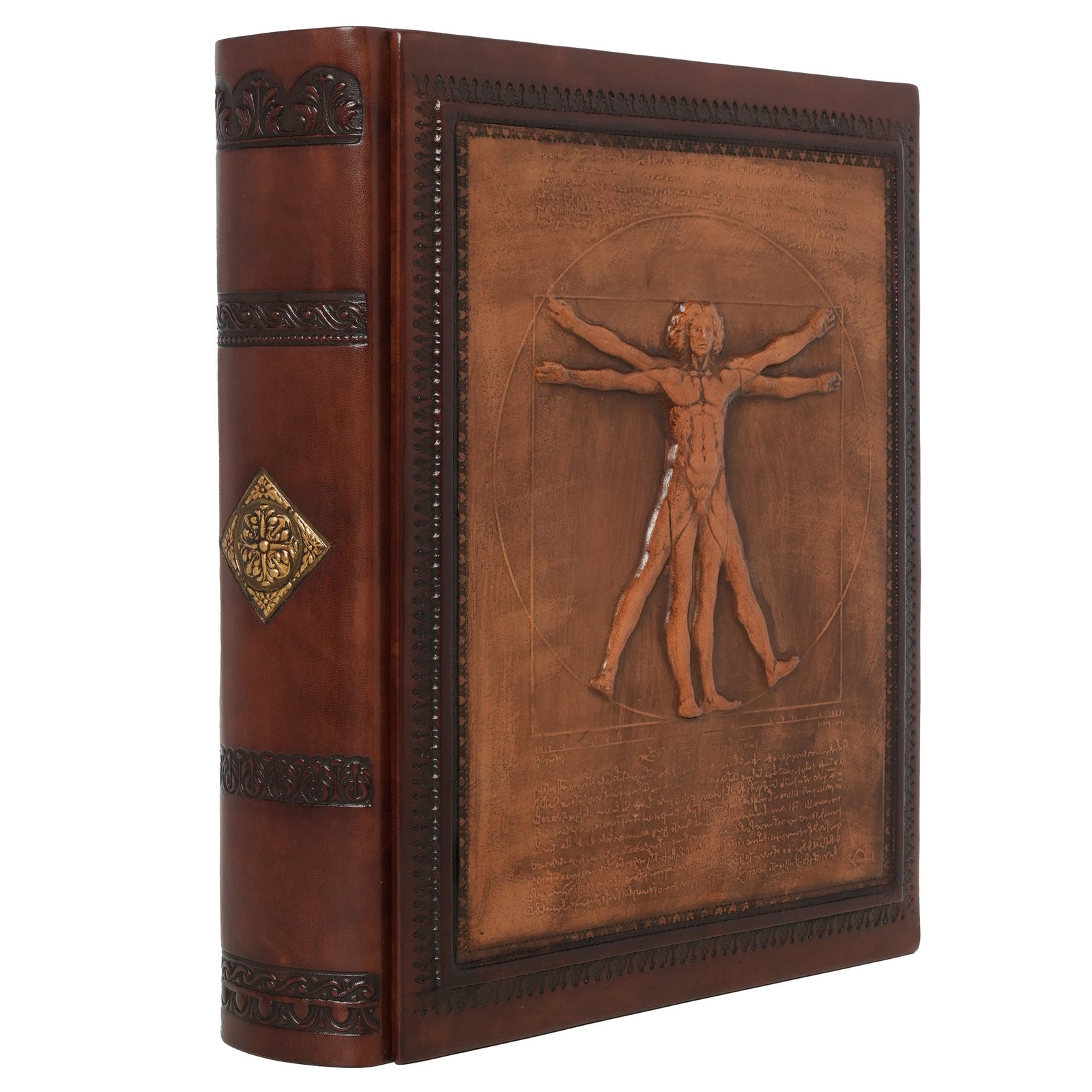 album in pelle uomo vitruviano