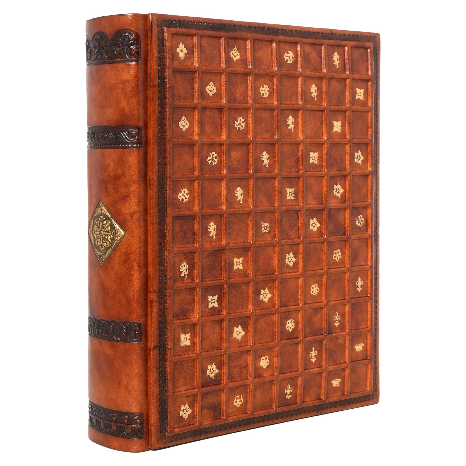 album in pelle siena punzoni oro