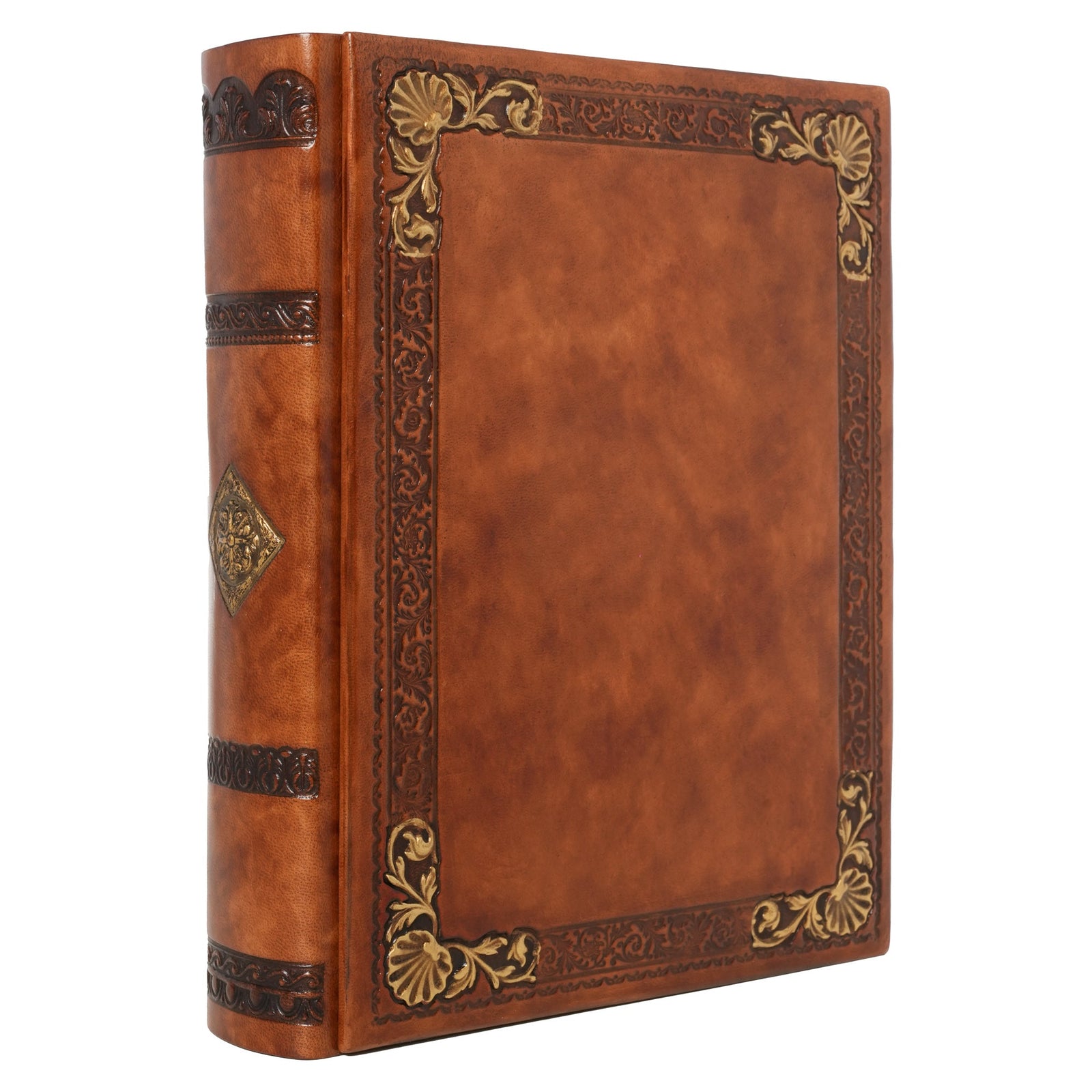 album in pelle angoli oro