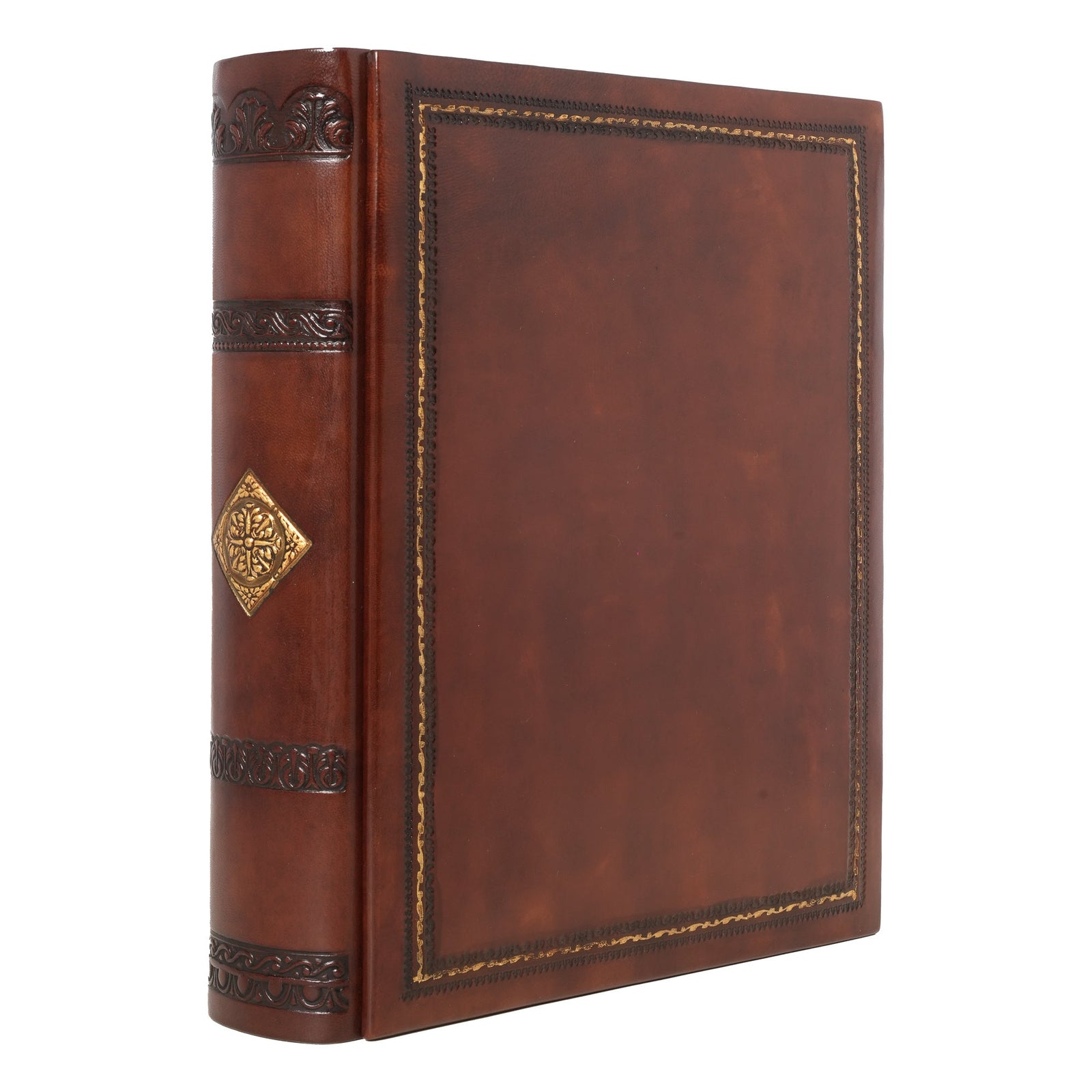 album in pelle greca oro