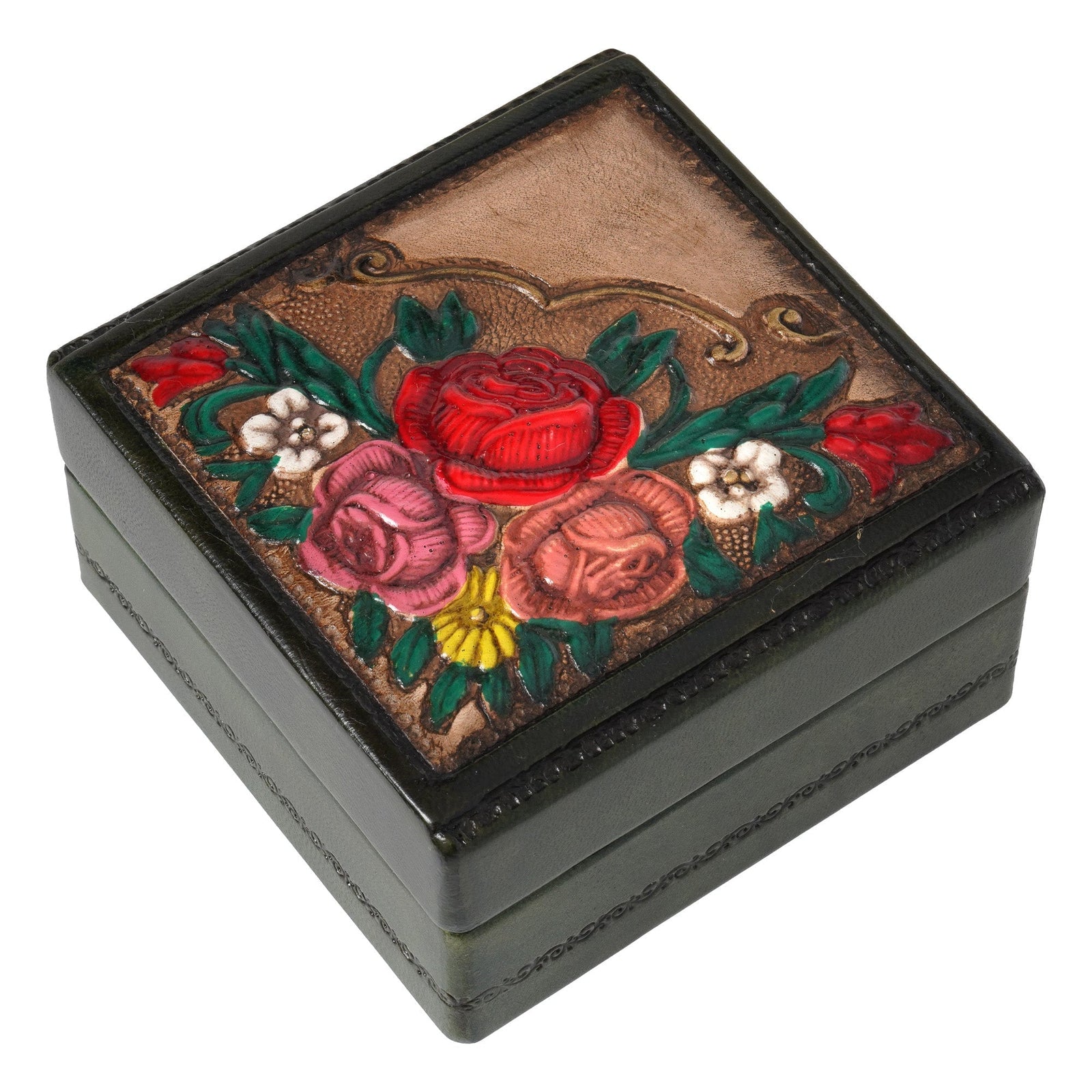 Portagioie 11x11 angolo rose decorato