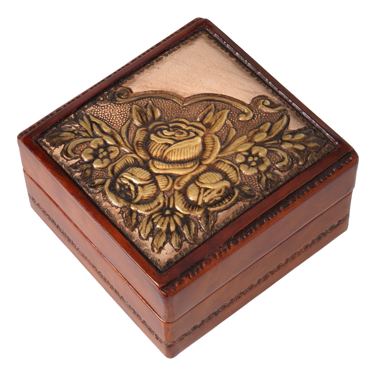 Portagioie 11x11 angolo rose dorate